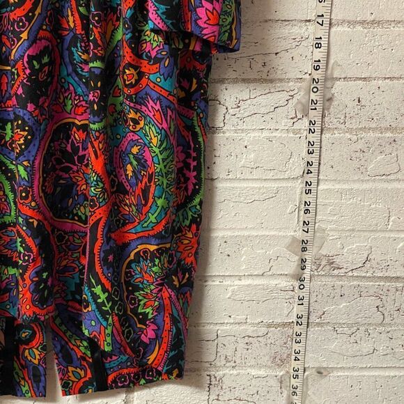 Vintage David Warren Retro 80s Neon Colorful Plus Size 16 - Picture 4 of 11